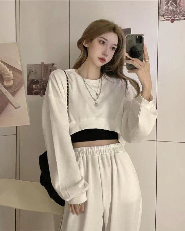 バルーンスリーブ｜クロップド丈スウェットトップス