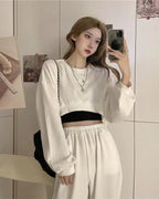バルーンスリーブ｜クロップド丈スウェットトップス