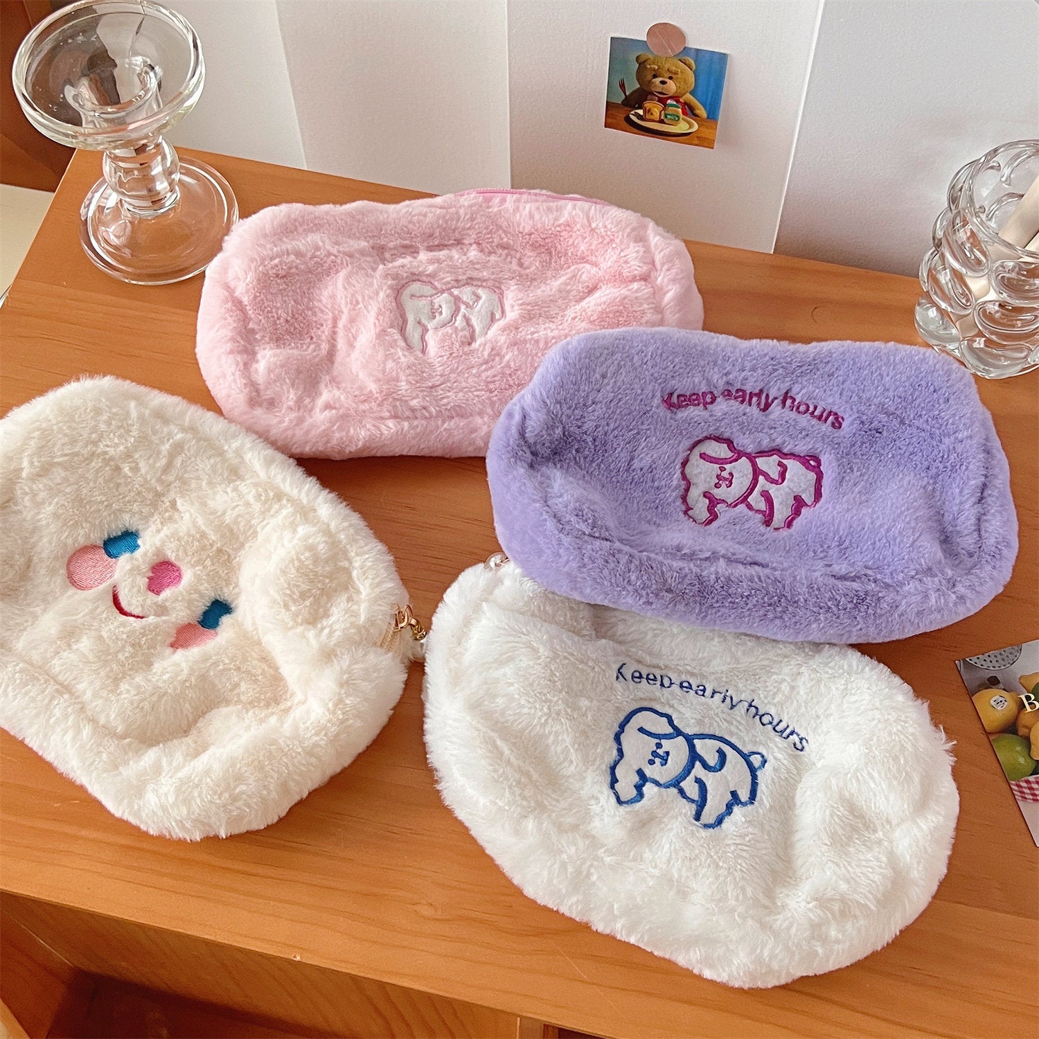 カラフルデザイン｜ふわもこ小物ポーチ