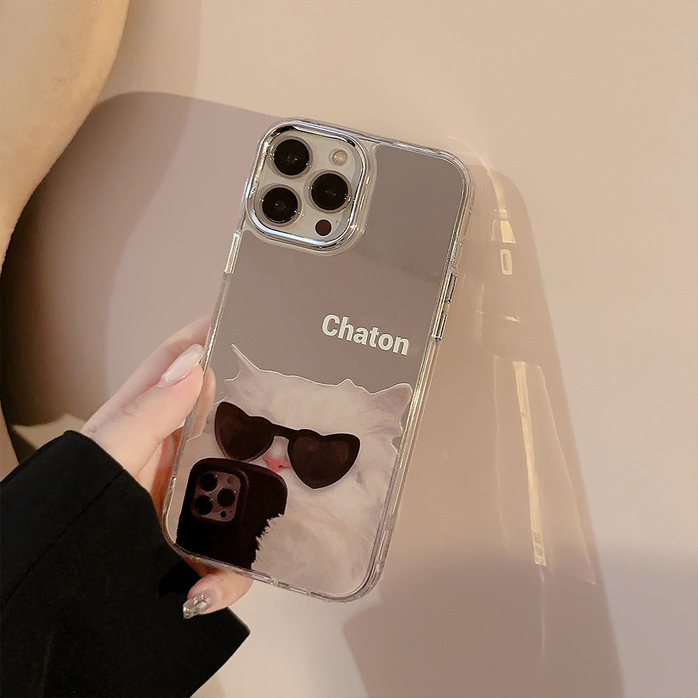 サングラスねこ｜ミラーiPhoneケース