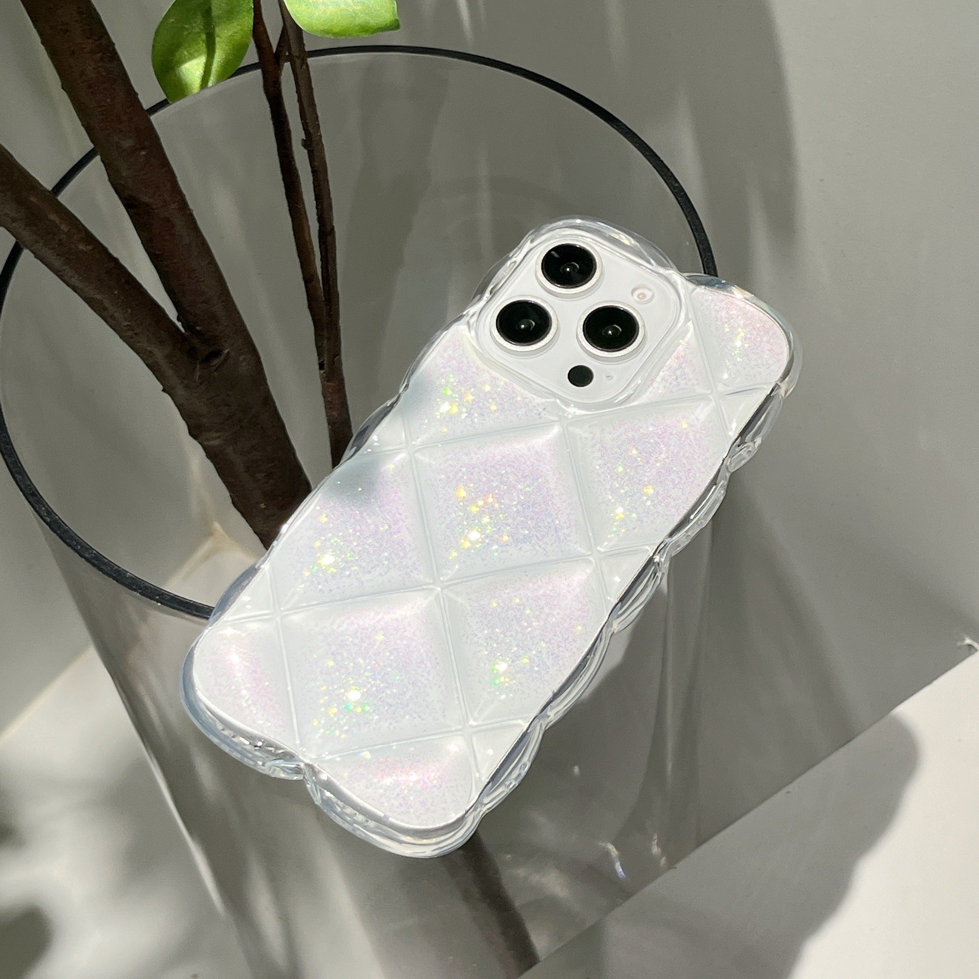 クリアキルティングラメiPhoneケース