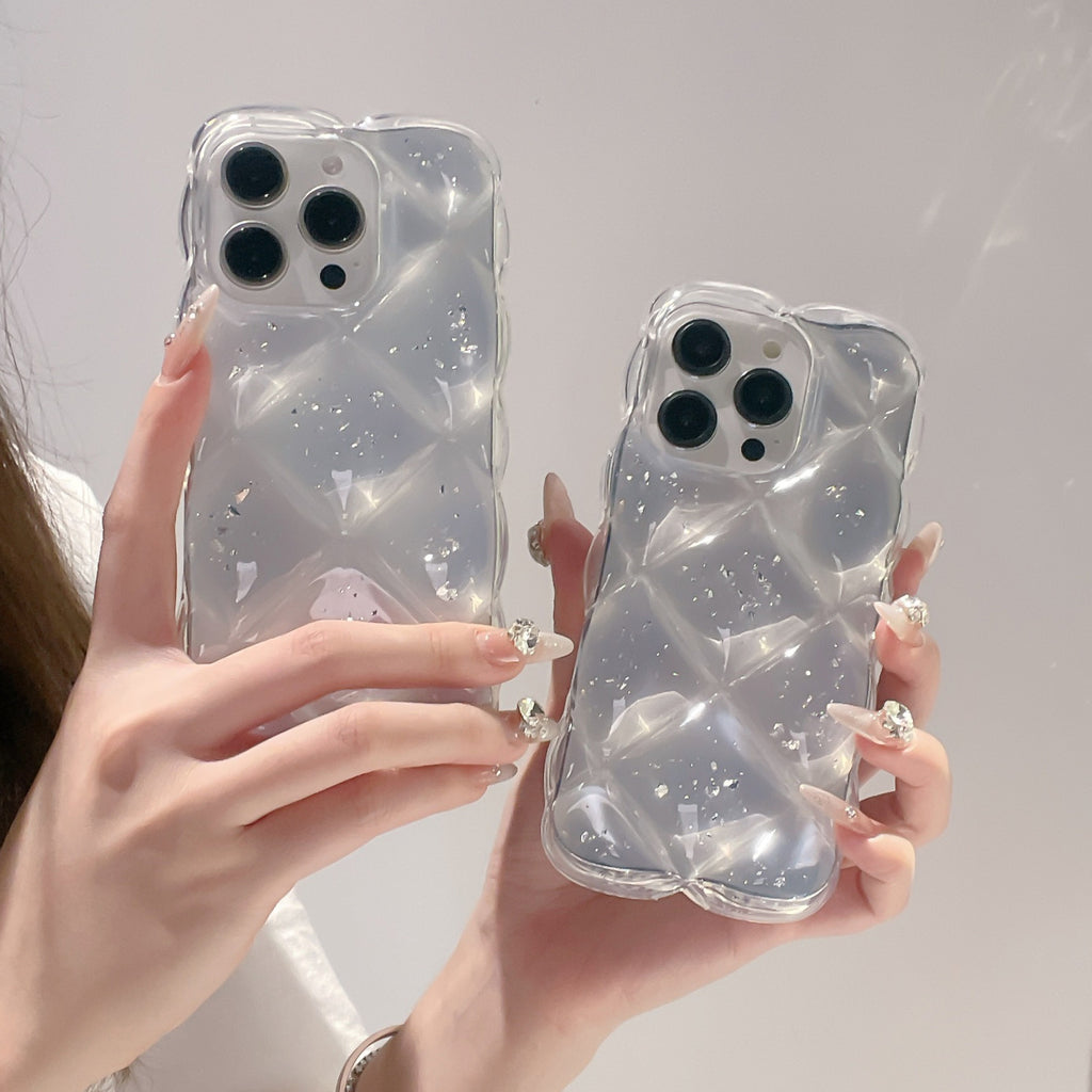 クリアキルティングラメiPhoneケース