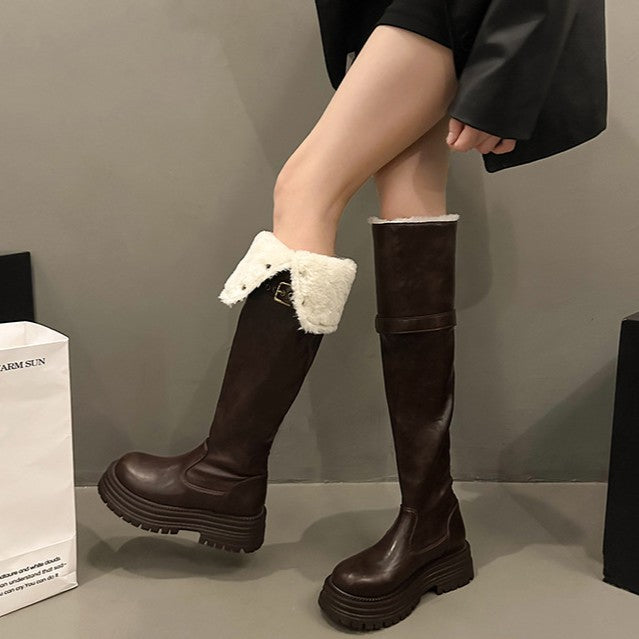 ボアカフロングブーツ