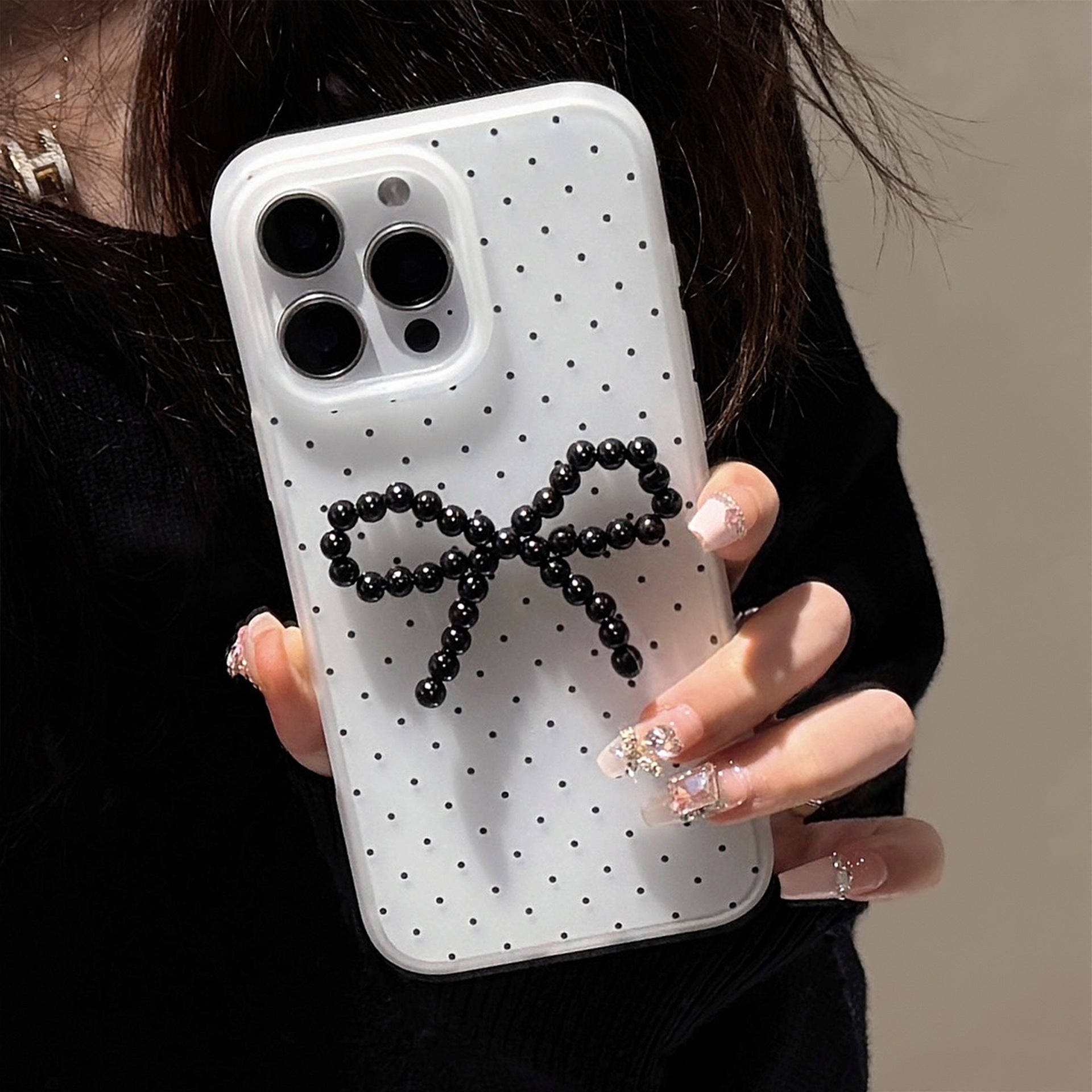 ドット×立体リボン｜TPU iPhoneケース