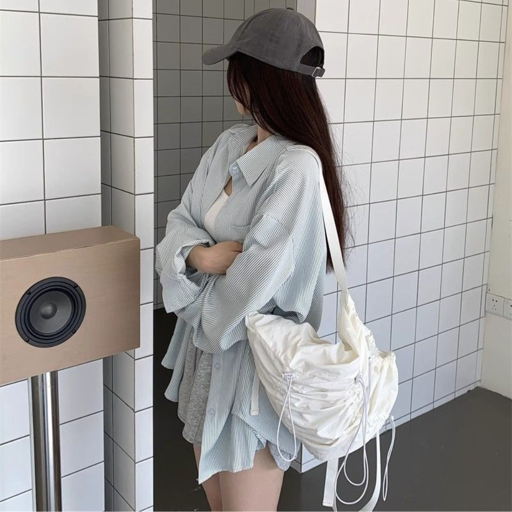 ゆるっと爽やか｜ストライプオーバーサイズシャツ