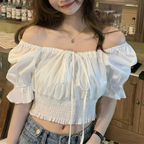 フリルスリーブ｜スクエア＆オフショル ブラウス