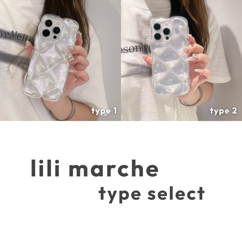 クリアキルティングラメiPhoneケース